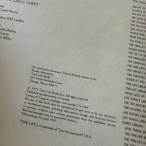 Vintage 1981 Time-Life Books The Old West The Great Chiefs Hardcover Book - Picture 2 of 9